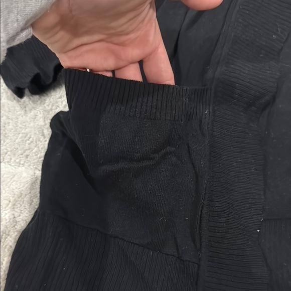 Elegant Black Knit Cardigan with Draped Neckline - Picture 4 of 4